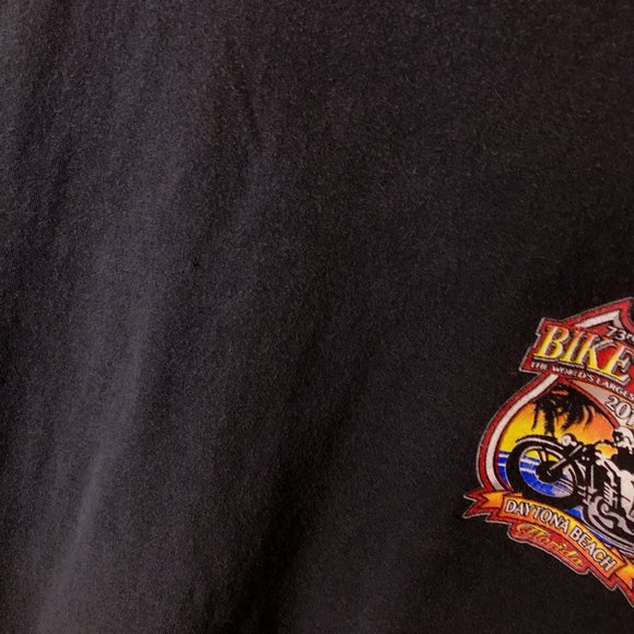 2014 73rd Annual Bike Week Dayton Beach Florida T Shirt Adult Black XL Solid - Picture 16 of 16